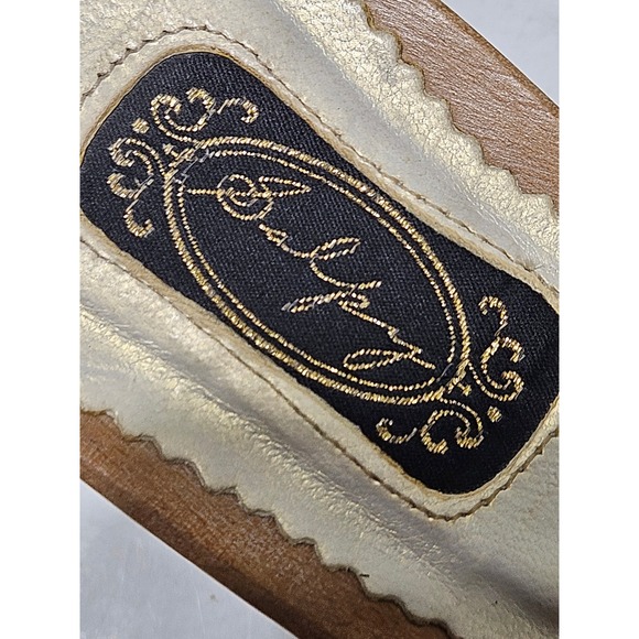 Salpy Womens Wooden Clogs Mules White Leather Accent Platform Wedge Heels Size 6 - Picture 3 of 9